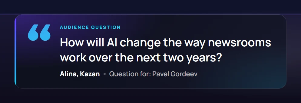 Audience question on air
