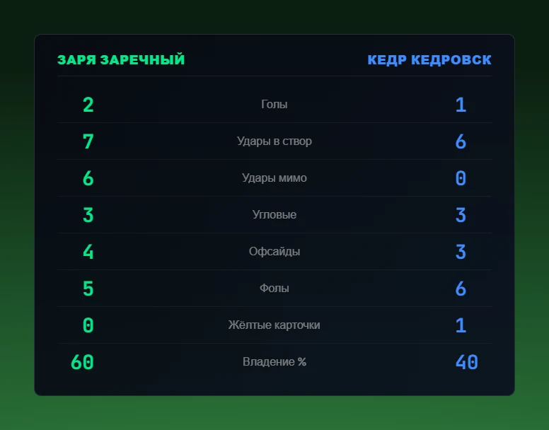 Match statistics